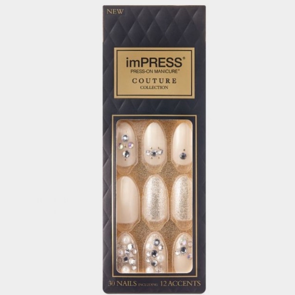 Impress Nails Gold Pearls Couture Collection Supreme